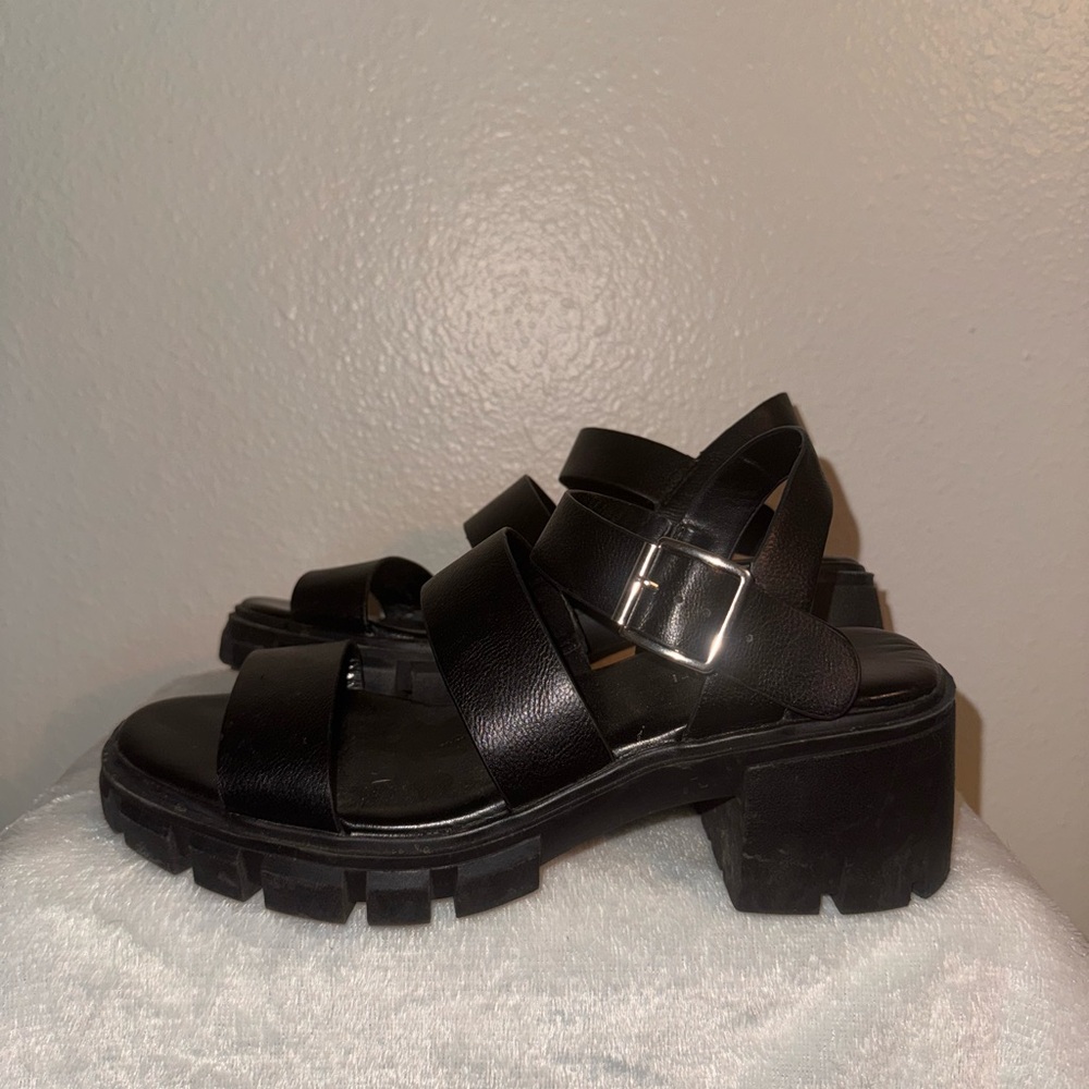 Madden Girl Black Chunky Platform Sandals